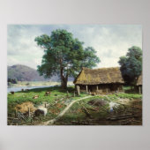 Riverside Farmstead, 1858 Poster (Voorkant)