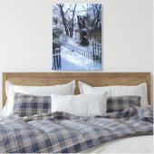 Riverside Park NYC Snow Winter Tree New York Canvas Afdruk (Insitu (Slaapkamer))