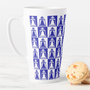 Riverside Raincross geruit blauw ontwerp Latte Mok