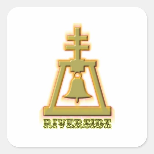 Riverside Raincross Vierkante Sticker (Voorkant)