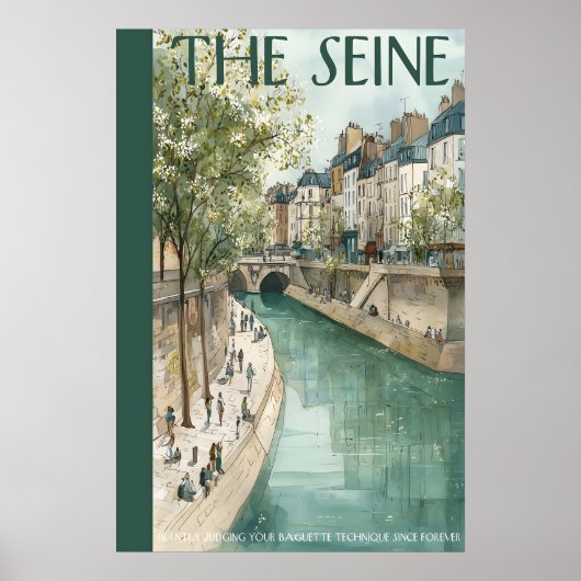 Riverside Walkway Poster City Canal, Bridge View (Devant)