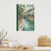 Riverside Walkway Poster City Canal, Bridge View (Cuisine)