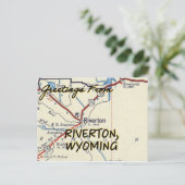 Riverton Wyoming  Map Briefkaart (Staand voorkant)