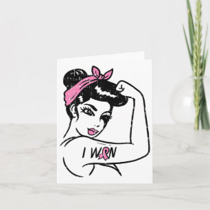 Riveter Ik Won Borstkanker Overlevende Vrouw Bewus Kaart