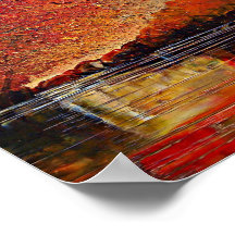 Rivier, abstracte schilderkunst.