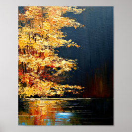 Rivier, abstracte schilderkunst. poster