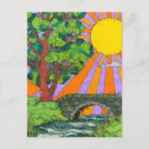 Rivier boslandschap kunst