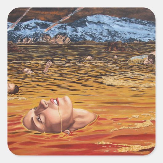 rivier de Inferno Vierkante Sticker (Voorkant)