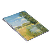 Rivier door een oogstlandschap, zomer notitieboek (Rechterzijde)