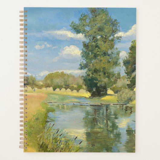 Rivier door een oogstlandschap, zomer planner (Voorkant)
