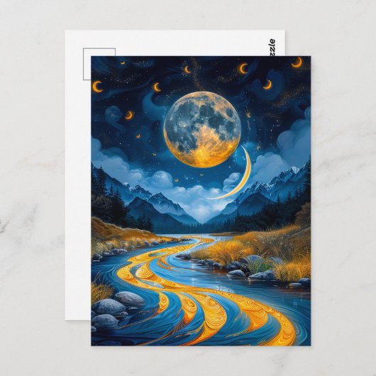 Rivier en bossen briefkaart (Voorkant / Achterkant)