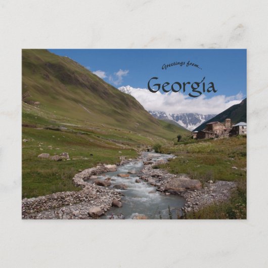 Rivier in de buurt van Ushguli Georgia Briefkaart (Voorkant)