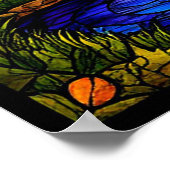 Rivier in een bos bij zonsondergang poster (Hoek)