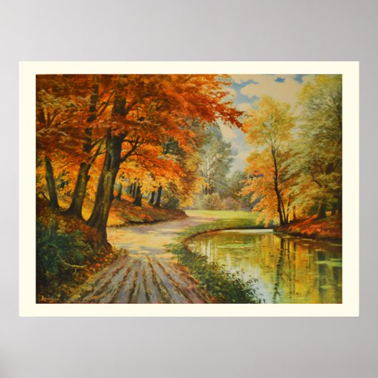 Rivier in het bos poster (Voorkant)
