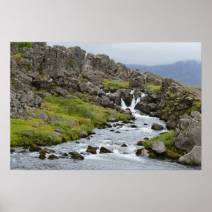 Rivier in Nationaal Park Þingvellir, IJsland Poster