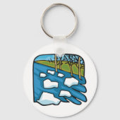 Rivier met ijsschotsen in de lente sleutelhanger (Voorkant)