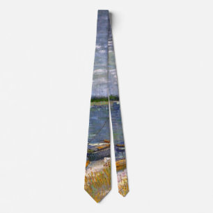 Rivier met roeiboten door Vincent van Gogh Stropdas