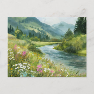 Rivier Uitzicht Natuur Scene Briefkaart
