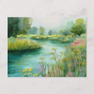 Rivier Uitzicht Natuur Scene Briefkaart