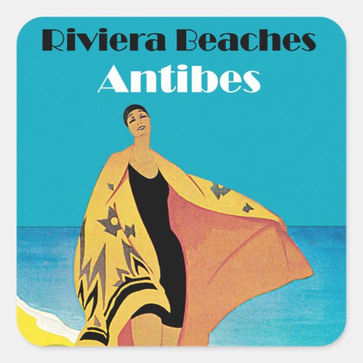 Riviera Beaches ~ Antibes Vierkante Sticker (Voorkant)