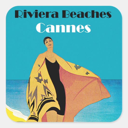 Riviera Beaches ~ Cannes Vierkante Sticker (Voorkant)