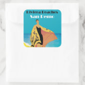 Riviera Beaches ~ San Remo Vierkante Sticker (Tas)
