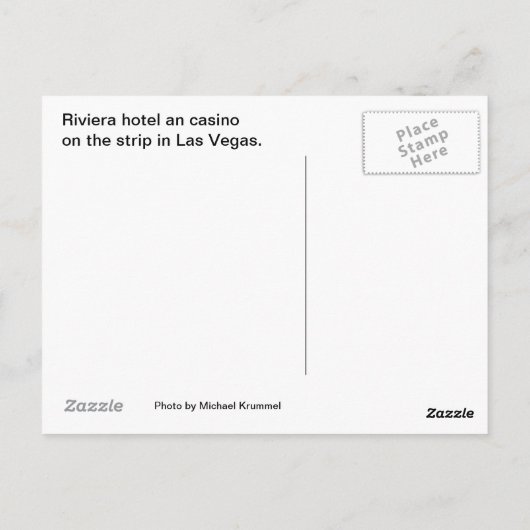 Riviera Briefkaart (Achterkant)