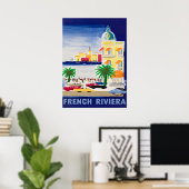 Riviera française, France Affiche de voyage vintag (Bureau à domicile)