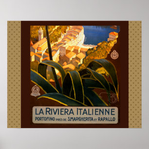 Riviera italien Europe Italie Affiche de voyage