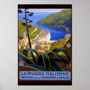 Riviera Italienne Vintage affiche de voyage italie
