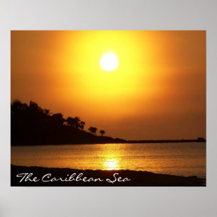 Riviera Maya Cancun Mexico Caribbean Zee in Dawn Poster
