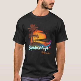 Riviera Maya Mexico Beach Zomer Vakantie Palm Tree T-shirt