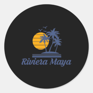 Riviera Maya Mexico Strand Toerist Souvenir Vakant Ronde Sticker