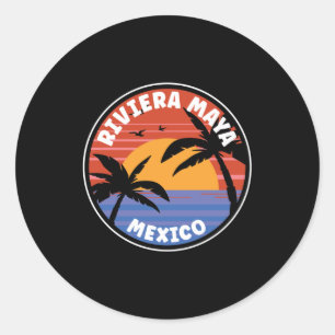 Riviera Maya Mexico Sunrise Ronde Sticker