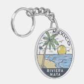 Riviera Maya Mexico Vintage Sleutelhanger (Voorkant Links)