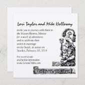 Riviera Maya Mexique Invitation au mariage Gold (Devant / Derrière)