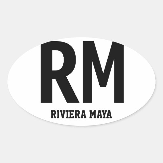 Riviera Maya Ovale Bumpersticker Ovale Sticker (Voorkant)