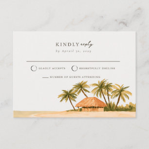 Riviera Maya Palm Dakpans Huwelijks RSVP Kaart