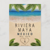 Riviera Maya Palm Leaves Retro 80s Mexicaanse Play Briefkaart (Voorkant)