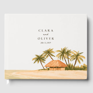 Riviera Maya Palm Romantische Strand Bruiloft Gastenboek