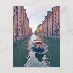 Rivierboot, Hamburg Briefkaart