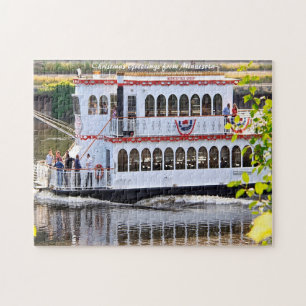 Rivierboot Minnesota.Kerstgroeten Legpuzzel