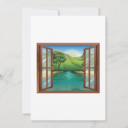 Rivière À Travers Une Fenêtre Ouverte Invitations  (Devant)