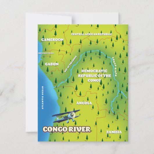 Rivière Congo Belle carte vintage (Devant)