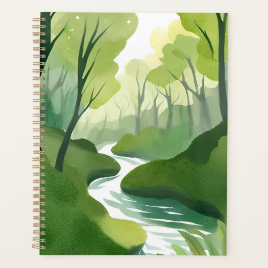 Rivière de Green | Peinture Aquarelle de Forêt (Devant)