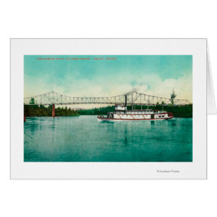 Rivière de Willamette et pont en acier à Albany