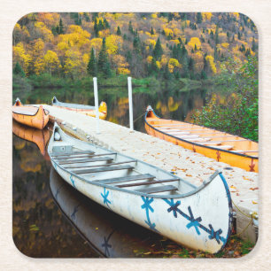 Rivière Jacques-Cartier   Rabaskas Dock Vierkante Kartonnen Onderzetter