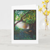 Rivière Peinte Et Arbres Art Bonne Carte Anniversa (Fleur jaune)
