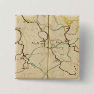 Rivieren en Valleys van Duitsland Vierkante Button 5,1 Cm