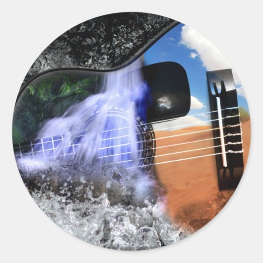 Rivieren in de woestijn ronde sticker (Voorkant)